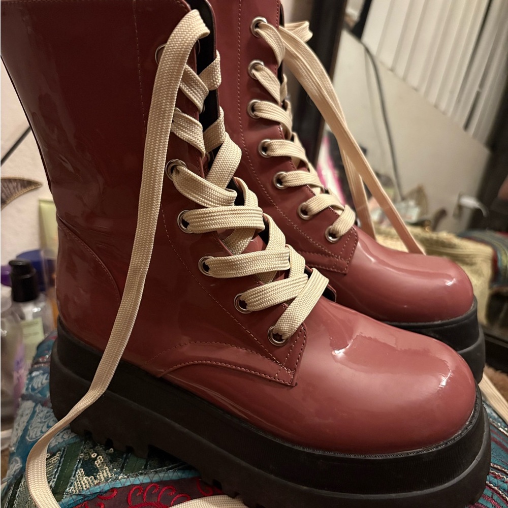 Platform Boots in Pink